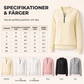 Kvinnors sweatshirt i kabelstickad design med halv dragkedja
