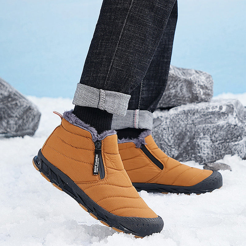 Varma herrstövlar i falsk päls – perfekt för vinter och snö