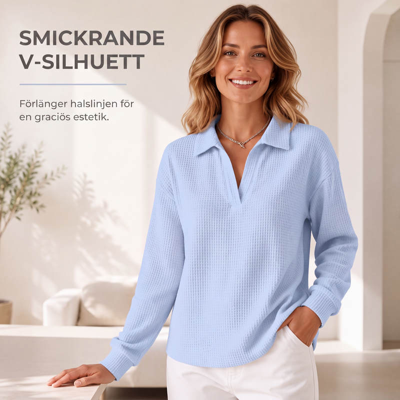 ⏳ Het erbjudande! |Stickad V-ringad Tröja för Kvinnor – Elegant Långärmad Top med Mjuk Passform och Tidlös Stil