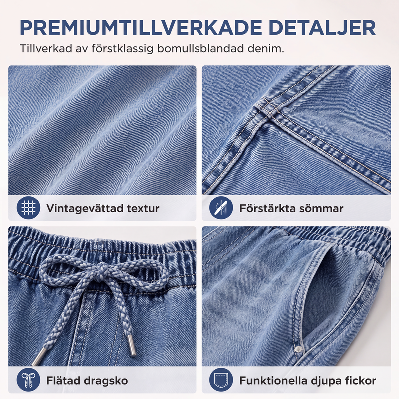 Damjeans i ledig och avslappnad passform med breda ben