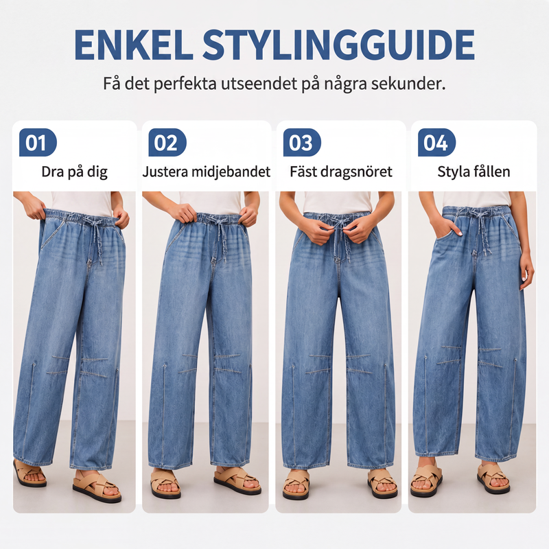 Damjeans i ledig och avslappnad passform med breda ben
