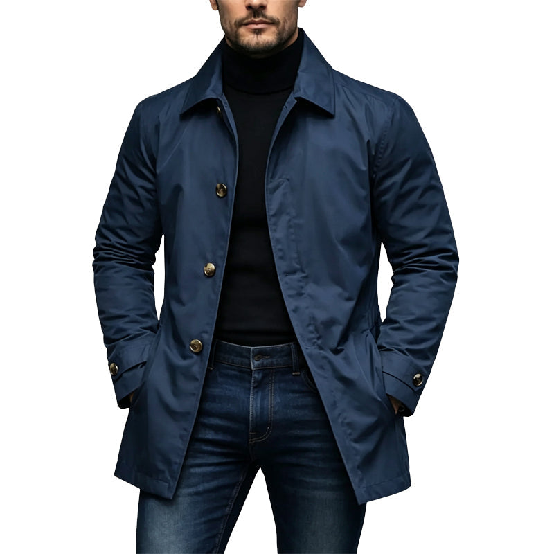 Vattentät midjelång trenchcoat för män