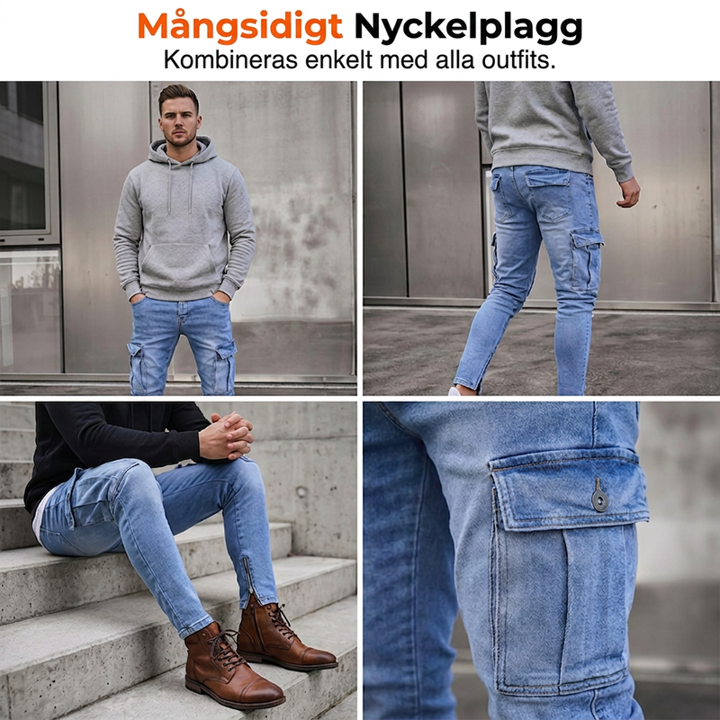 👖 50 % RABATT UNDER BEGRÄNSAD TID! ✨Skinny fit-jeans i stretch för män