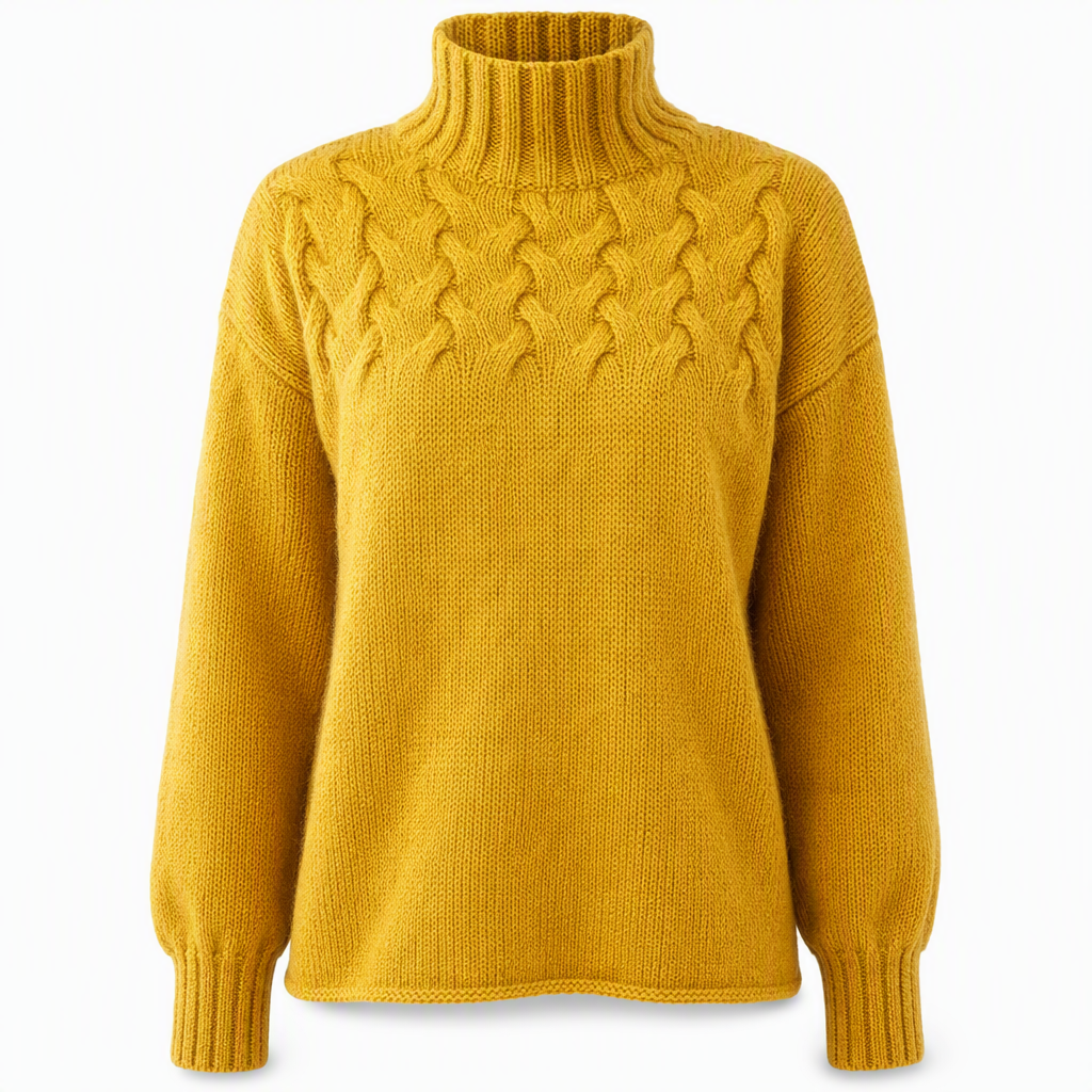 🍂Bästsäljande höstnyheter|⭐ Damernas Elegant Kabelstickad Polotröja – Mjuk & Varm Hösttröja med Hög Krage