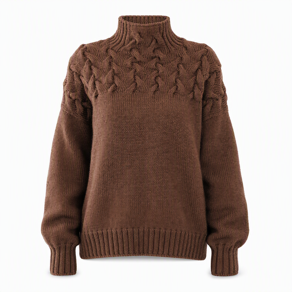 🍂Bästsäljande höstnyheter|⭐ Damernas Elegant Kabelstickad Polotröja – Mjuk & Varm Hösttröja med Hög Krage
