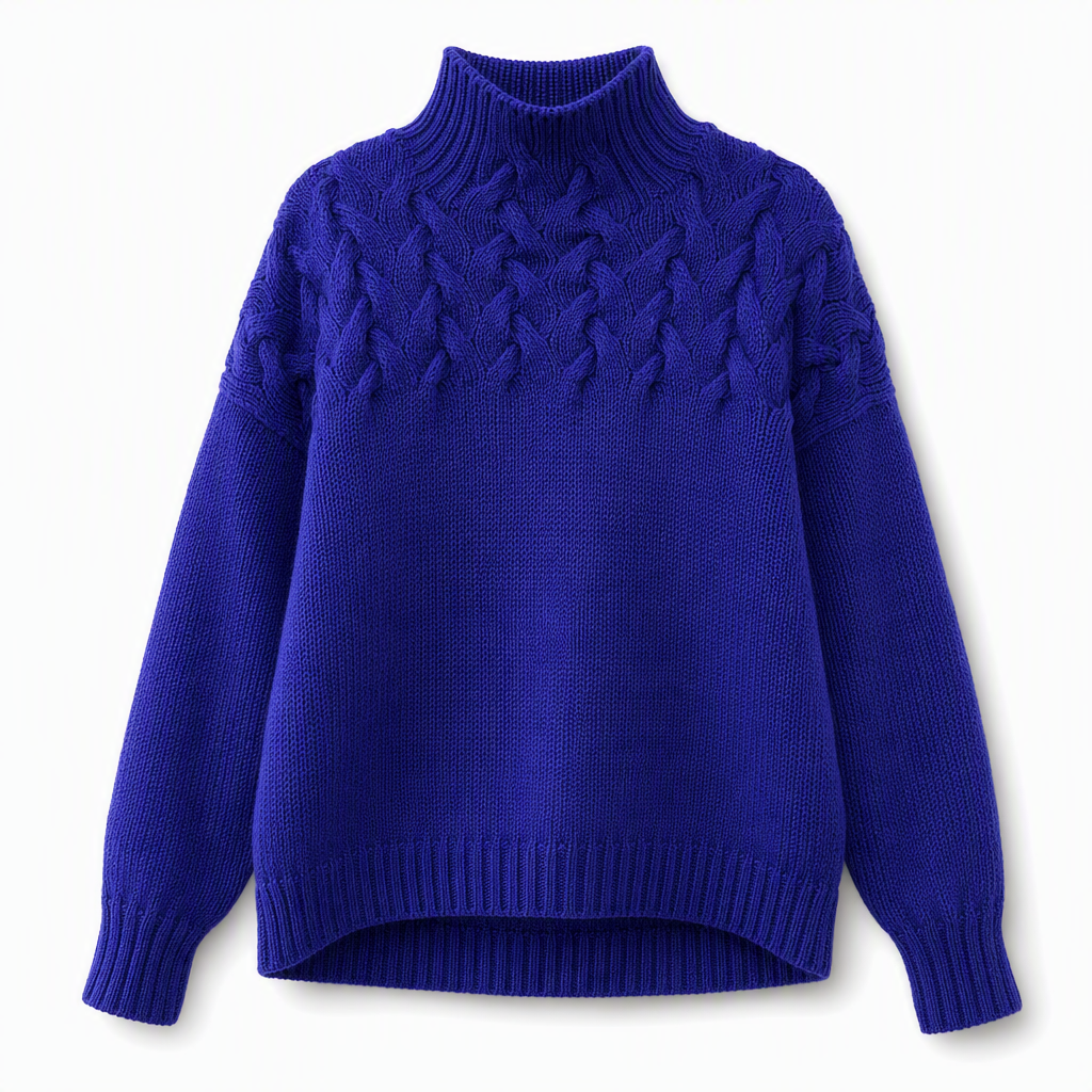 🍂Bästsäljande höstnyheter|⭐ Damernas Elegant Kabelstickad Polotröja – Mjuk & Varm Hösttröja med Hög Krage