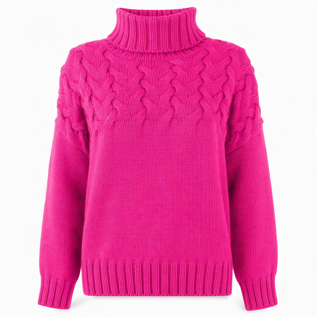 🍂Bästsäljande höstnyheter|⭐ Damernas Elegant Kabelstickad Polotröja – Mjuk & Varm Hösttröja med Hög Krage