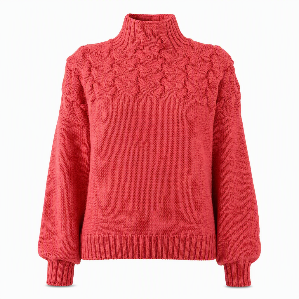 🍂Bästsäljande höstnyheter|⭐ Damernas Elegant Kabelstickad Polotröja – Mjuk & Varm Hösttröja med Hög Krage