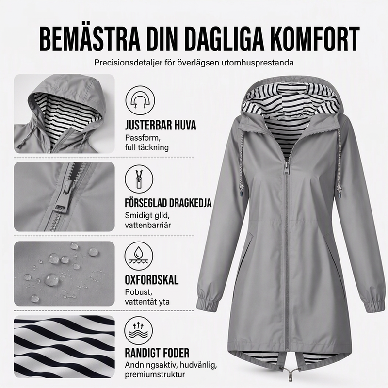 🍂⏳ 50% rabatt under en begränsad tid! 💥Vattentät damjacka med huva för utomhusbruk