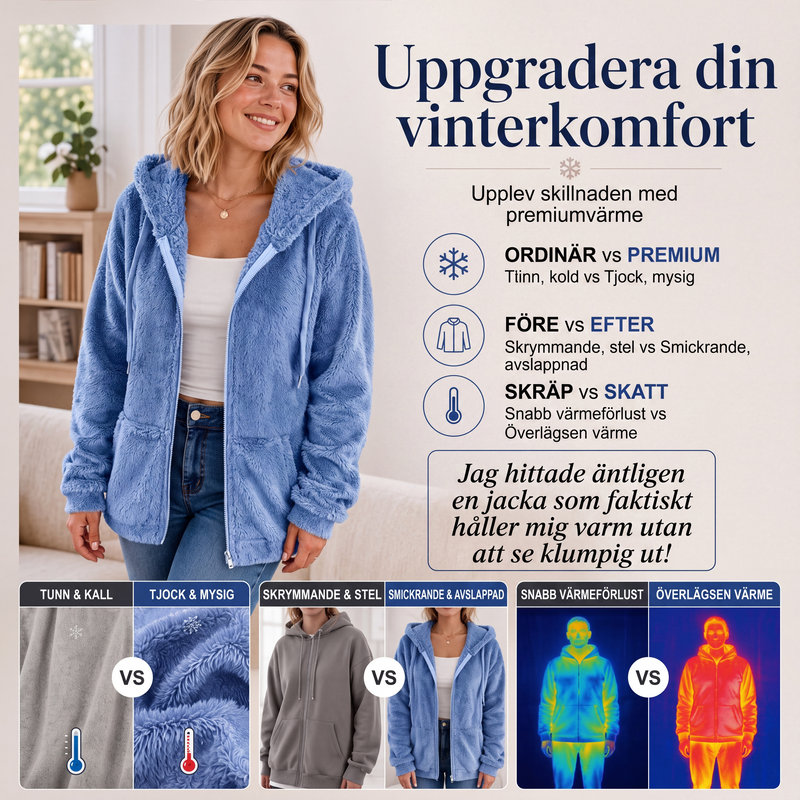 🍂 FÖRBEREDELSER INFÖR VINTERN 🧥 Mjuk damjacka med huva i päls ✨ Mysig känsla, varm komfort och avslappnad stil