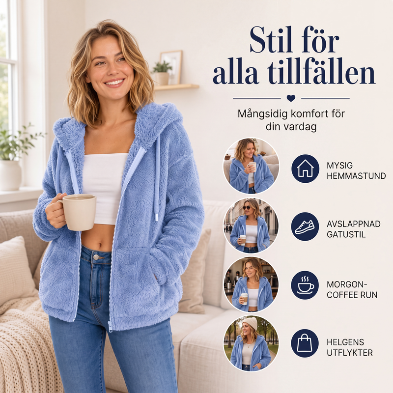 🍂 FÖRBEREDELSER INFÖR VINTERN 🧥 Mjuk damjacka med huva i päls ✨ Mysig känsla, varm komfort och avslappnad stil