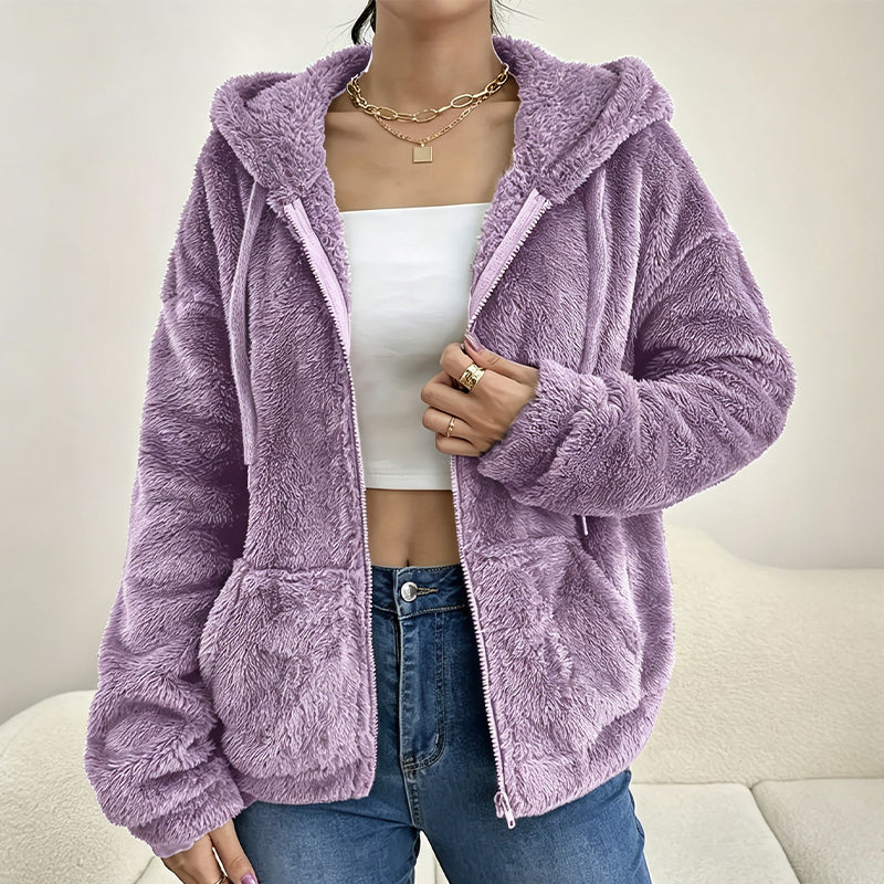 🍂 FÖRBEREDELSER INFÖR VINTERN 🧥 Mjuk damjacka med huva i päls ✨ Mysig känsla, varm komfort och avslappnad stil