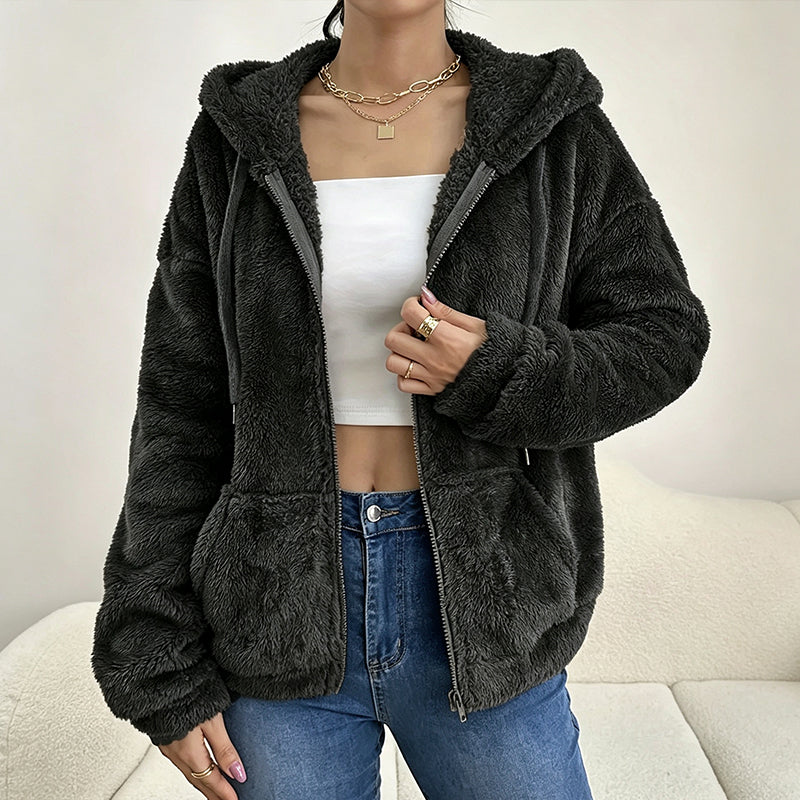 🍂 FÖRBEREDELSER INFÖR VINTERN 🧥 Mjuk damjacka med huva i päls ✨ Mysig känsla, varm komfort och avslappnad stil