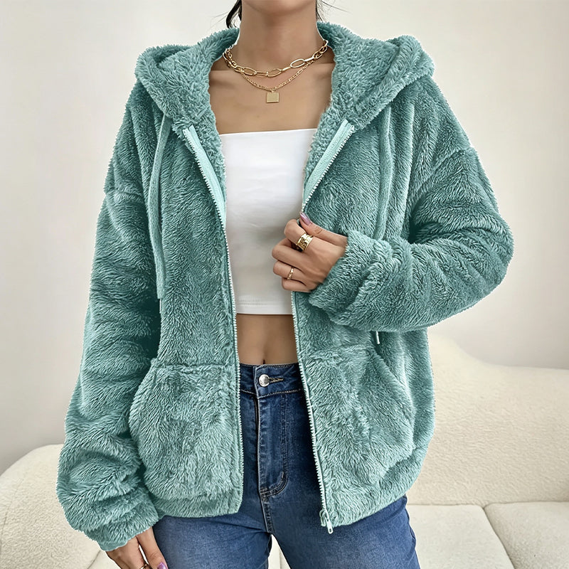 🍂 FÖRBEREDELSER INFÖR VINTERN 🧥 Mjuk damjacka med huva i päls ✨ Mysig känsla, varm komfort och avslappnad stil
