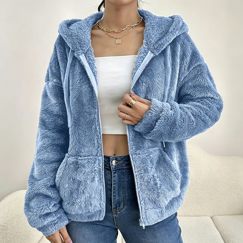 🍂 FÖRBEREDELSER INFÖR VINTERN 🧥 Mjuk damjacka med huva i päls ✨ Mysig känsla, varm komfort och avslappnad stil