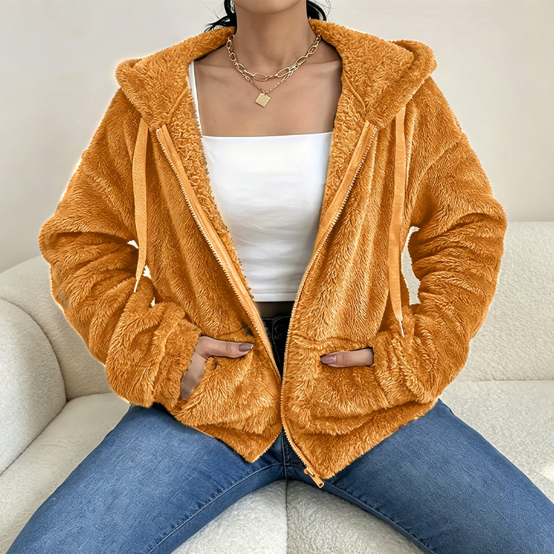 🍂 FÖRBEREDELSER INFÖR VINTERN 🧥 Mjuk damjacka med huva i päls ✨ Mysig känsla, varm komfort och avslappnad stil