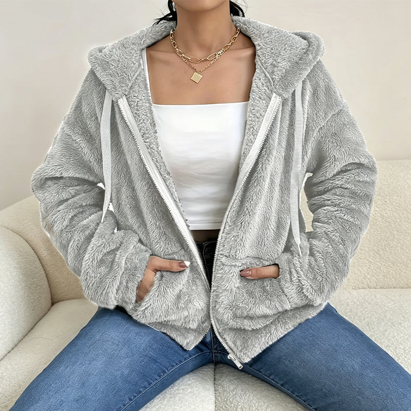 🍂 FÖRBEREDELSER INFÖR VINTERN 🧥 Mjuk damjacka med huva i päls ✨ Mysig känsla, varm komfort och avslappnad stil