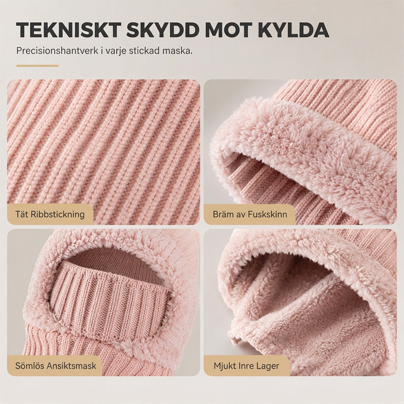 Bästsäljare🔥|Damens stickade enhetliga vintermössa med halsduk och ansiktsmask