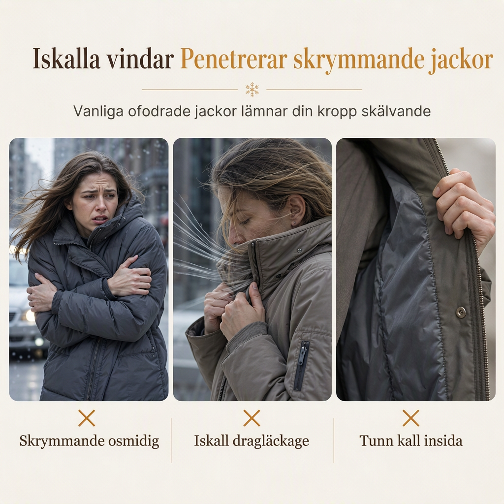 Vinterparkas för kvinnor med fuskpäls och vaddering
