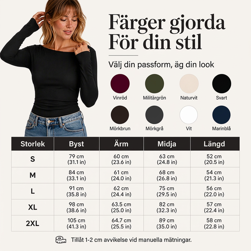 Elegant ribbad stickad topp med båthals för kvinnor