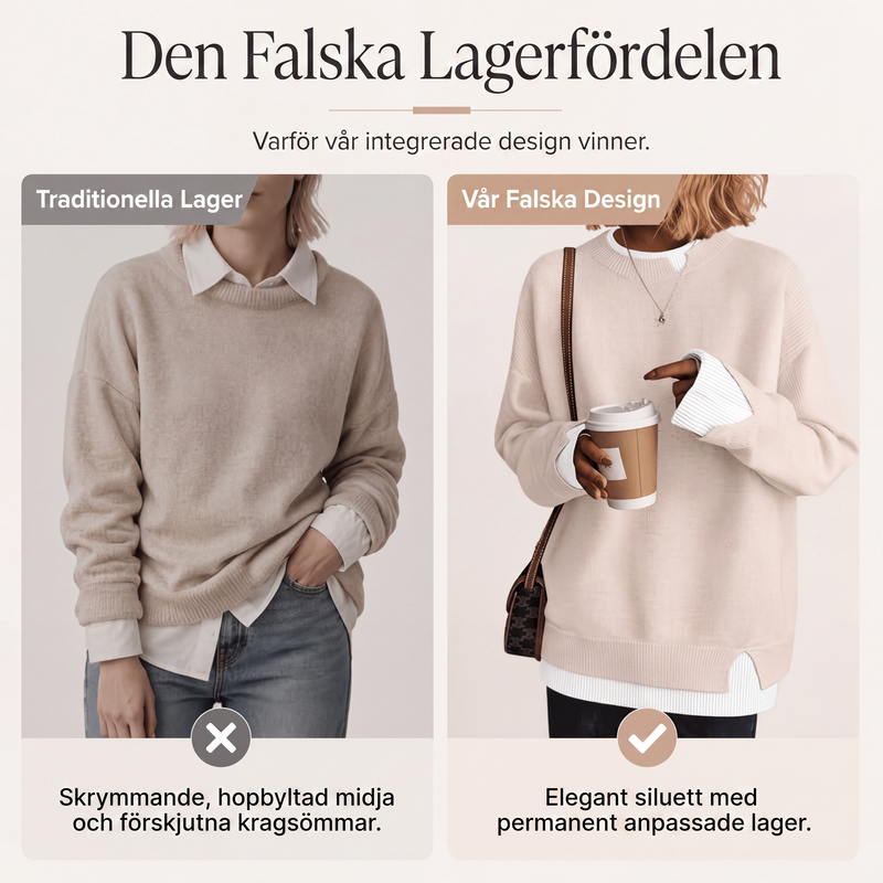 👚✨ Tvådelad stickad tröja för damer