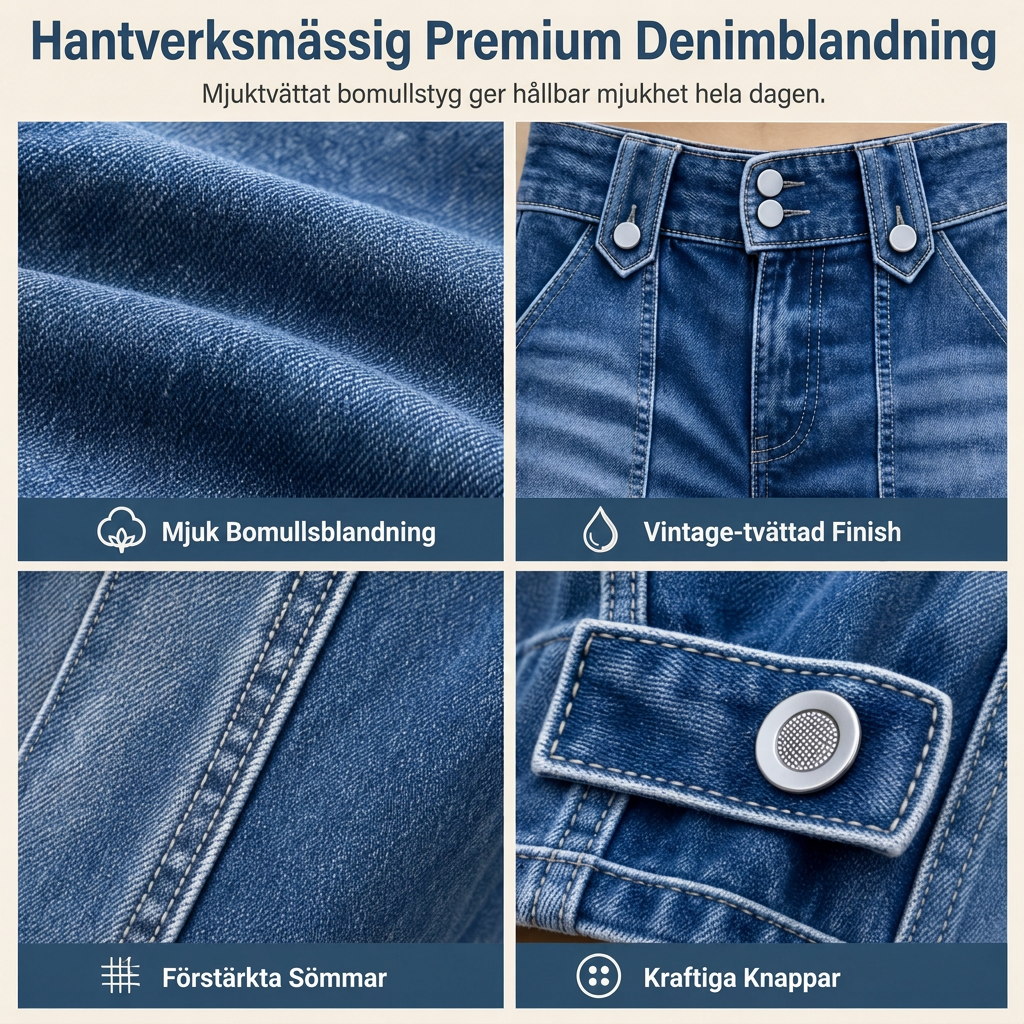 📢🎉50 % rabatt!!!🛍️✨Retro-jeans med vid ben för damer