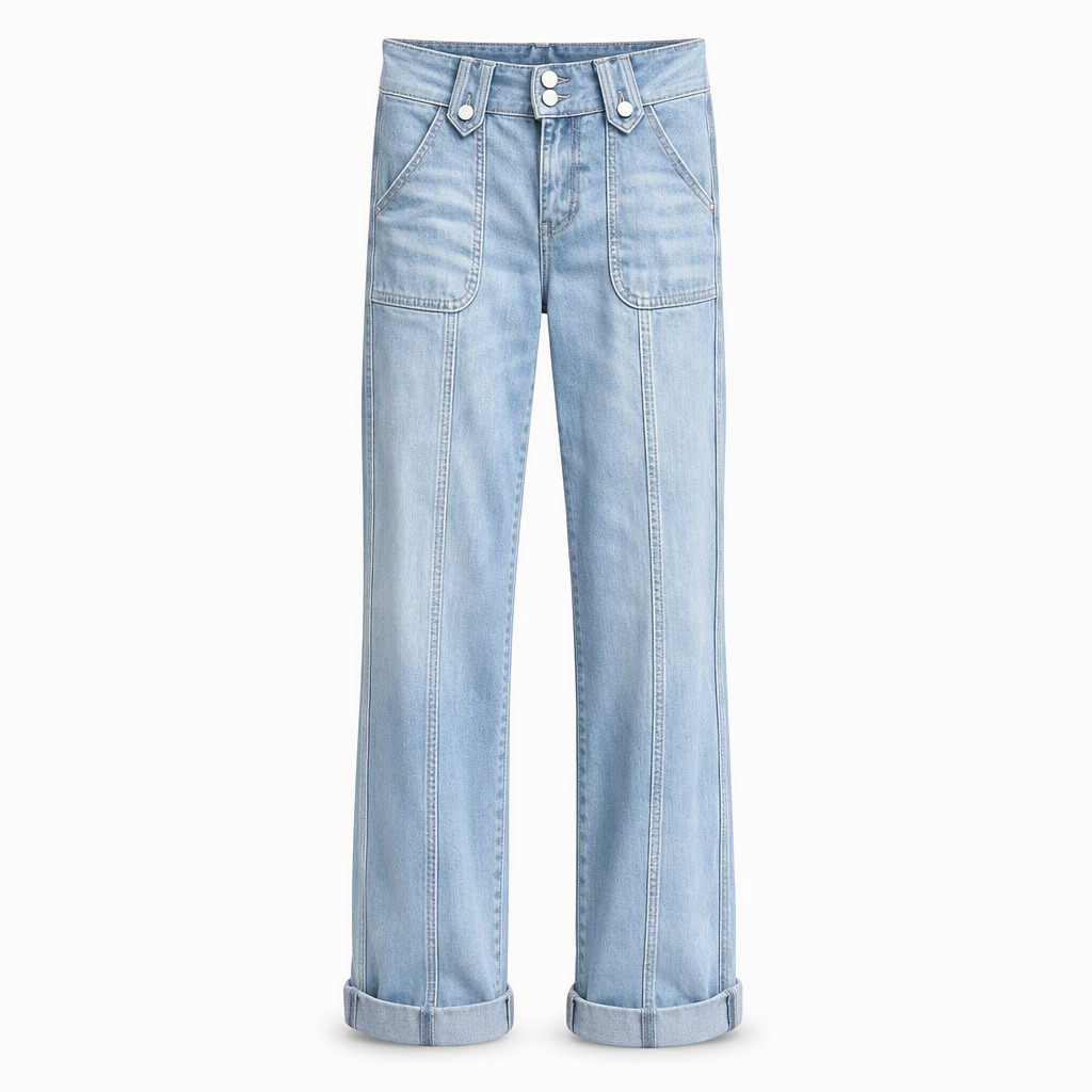 📢🎉50 % rabatt!!!🛍️✨Retro-jeans med vid ben för damer