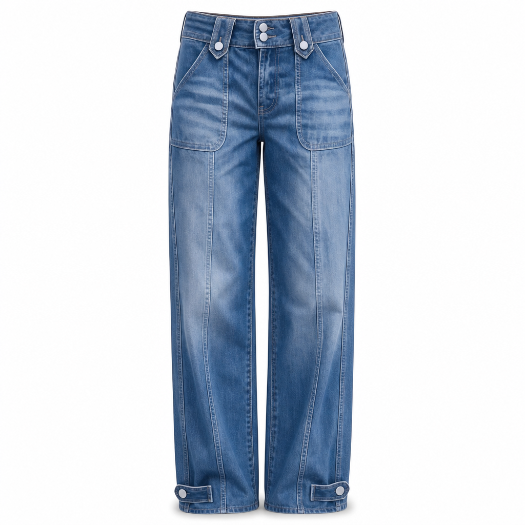 📢🎉50 % rabatt!!!🛍️✨Retro-jeans med vid ben för damer