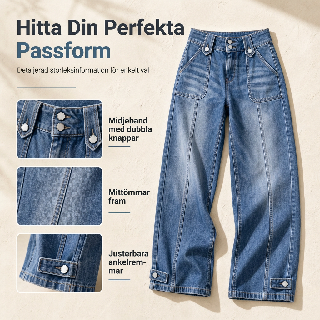 📢🎉50 % rabatt!!!🛍️✨Retro-jeans med vid ben för damer