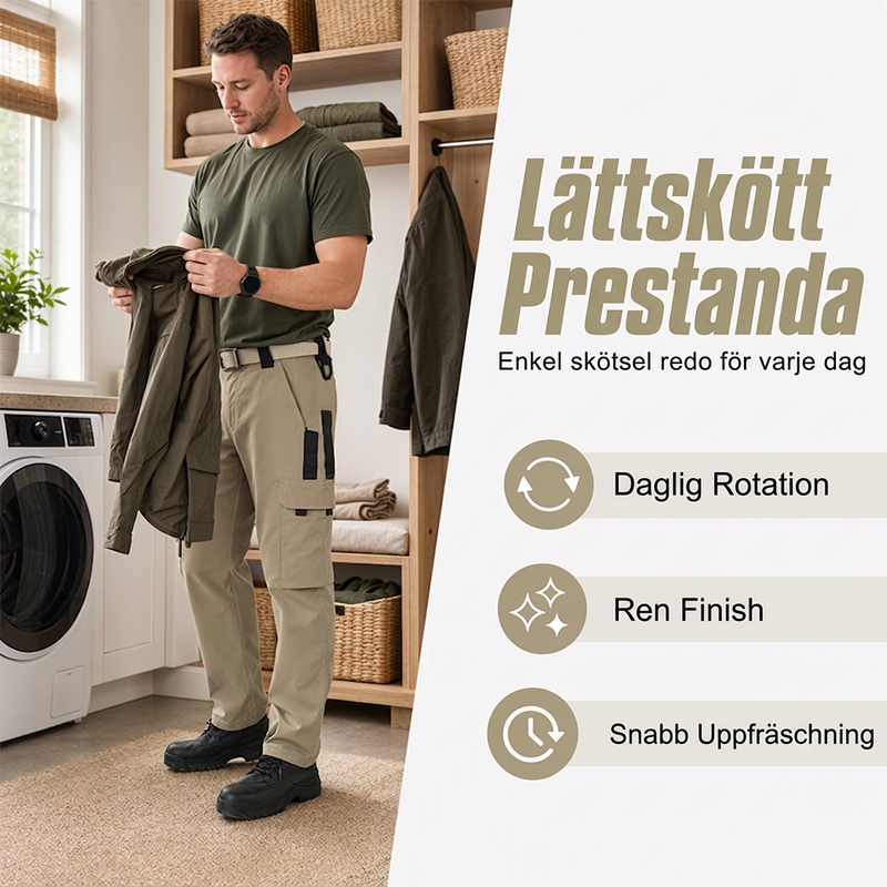 Herrars utomhusbyxor med flera fickor, cargo-modell
