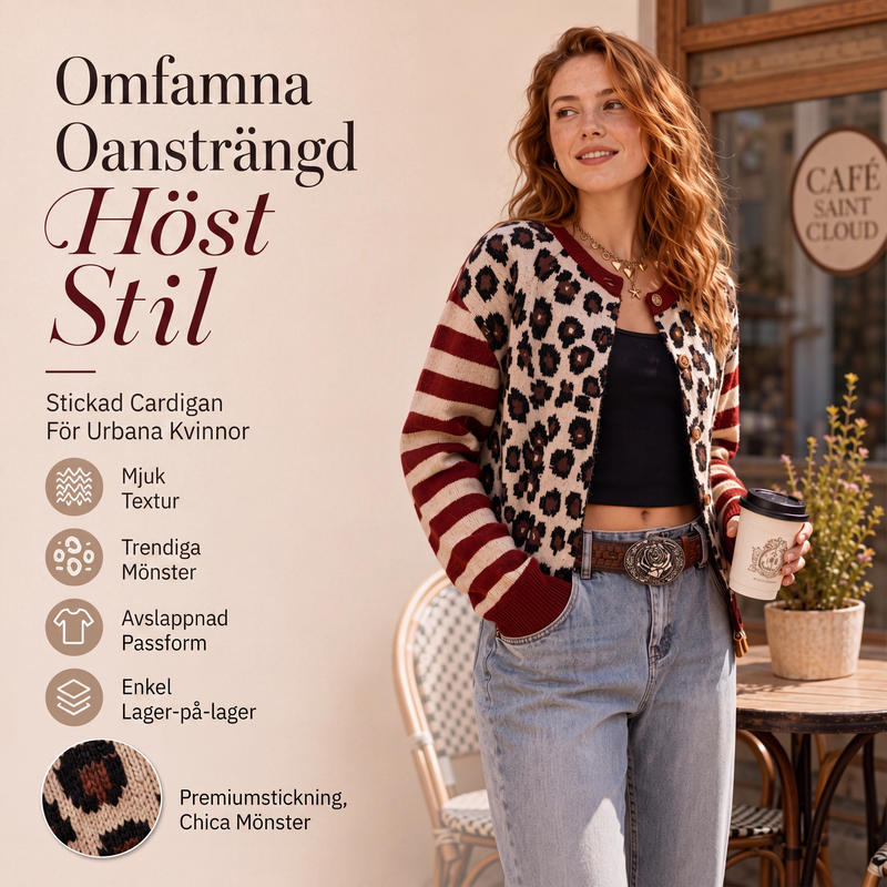 Damkofta med leopardmönster