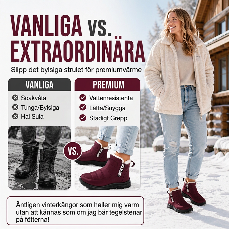 Vattentäta halkfria snökängor för kvinnor