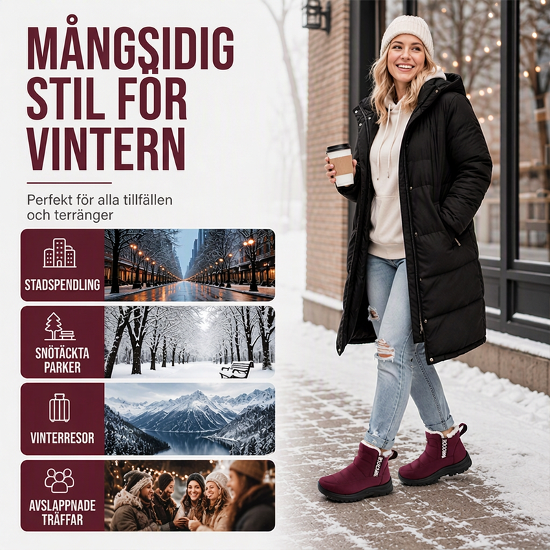 Vattentäta halkfria snökängor för kvinnor