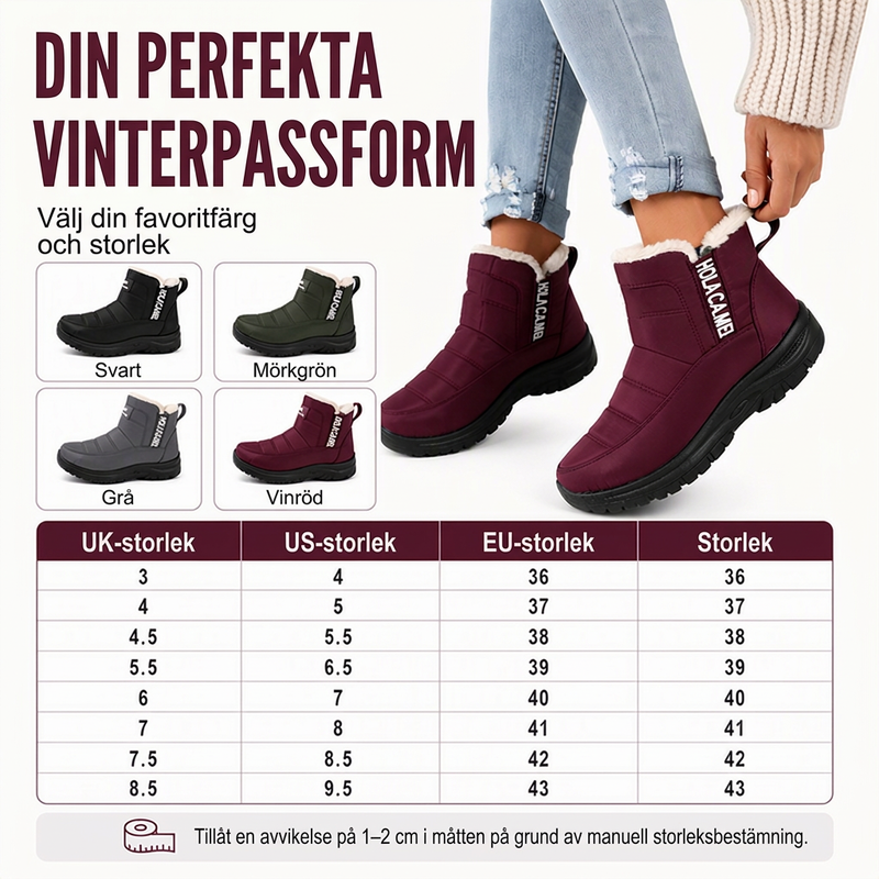 Vattentäta halkfria snökängor för kvinnor