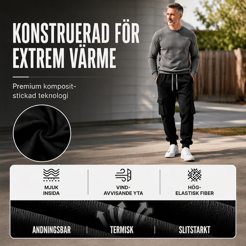 👖 50 % RABATT UNDER BEGRÄNSAD TID! ✨Lösa cargobyxor för män med dragsko