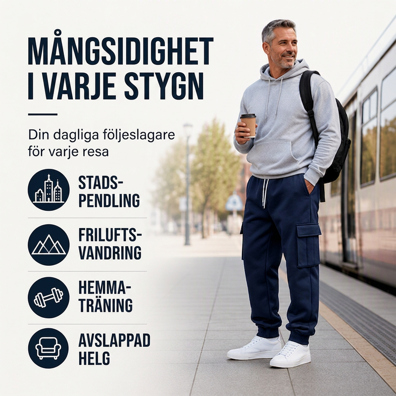👖 50 % RABATT UNDER BEGRÄNSAD TID! ✨Lösa cargobyxor för män med dragsko