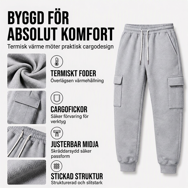 👖 50 % RABATT UNDER BEGRÄNSAD TID! ✨Lösa cargobyxor för män med dragsko