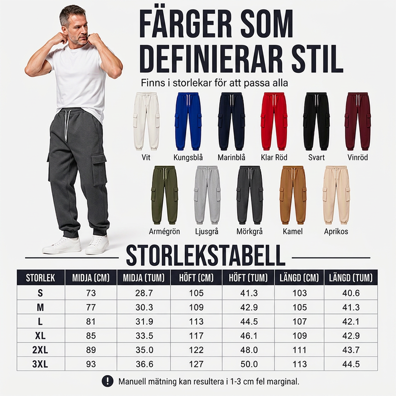 👖 50 % RABATT UNDER BEGRÄNSAD TID! ✨Lösa cargobyxor för män med dragsko