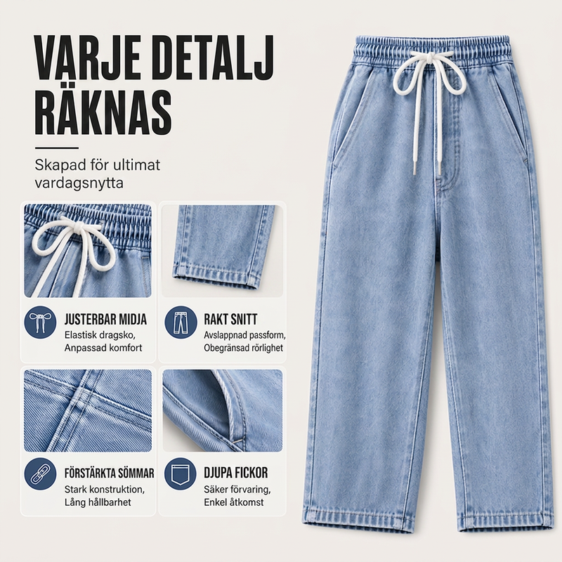 Manliga lösa raka jeans