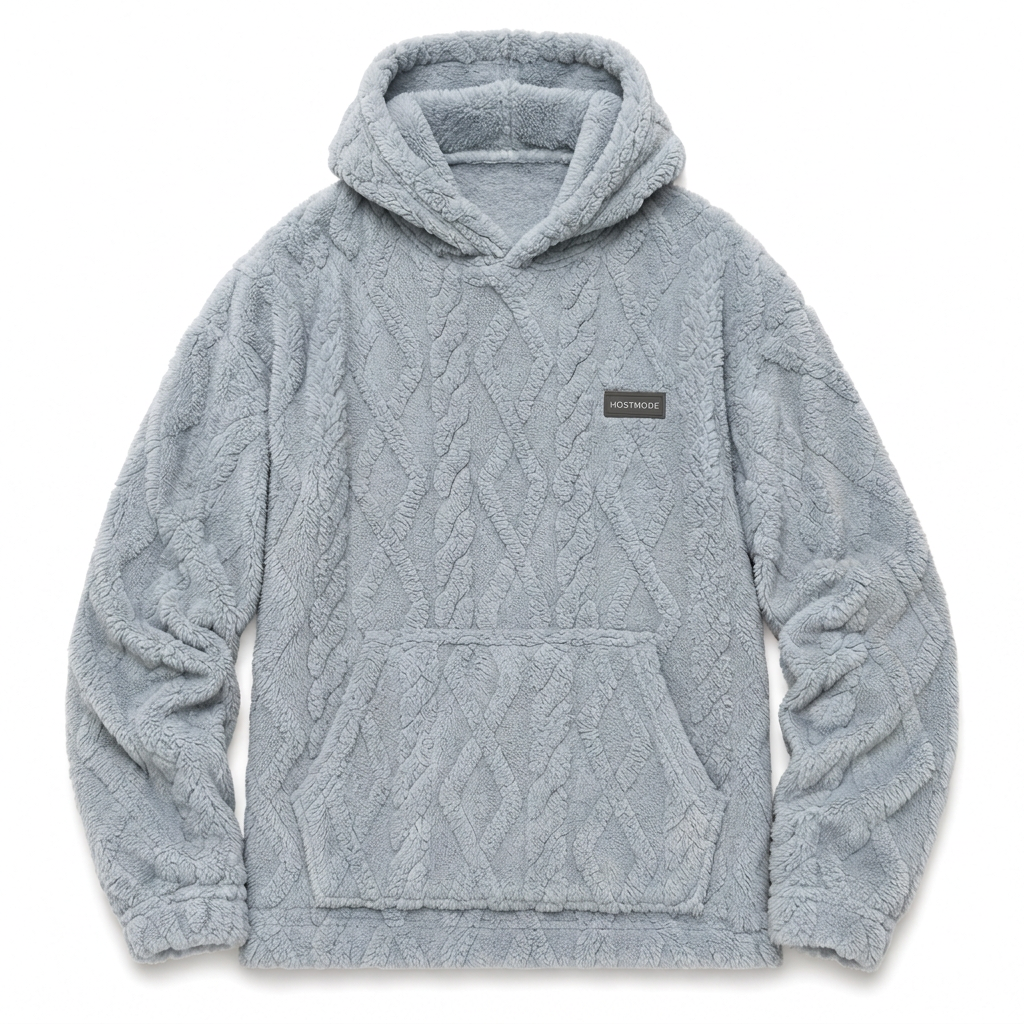 Herrluva med fleecefoder för vinter, jacquardmönstrad, långärmad pullover-tröja för avslappnad utomhusbruk