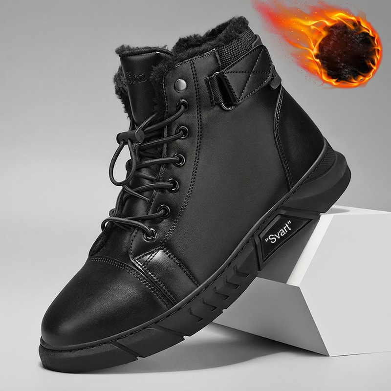 Vattentäta stridsstövlar i äkta läder för män