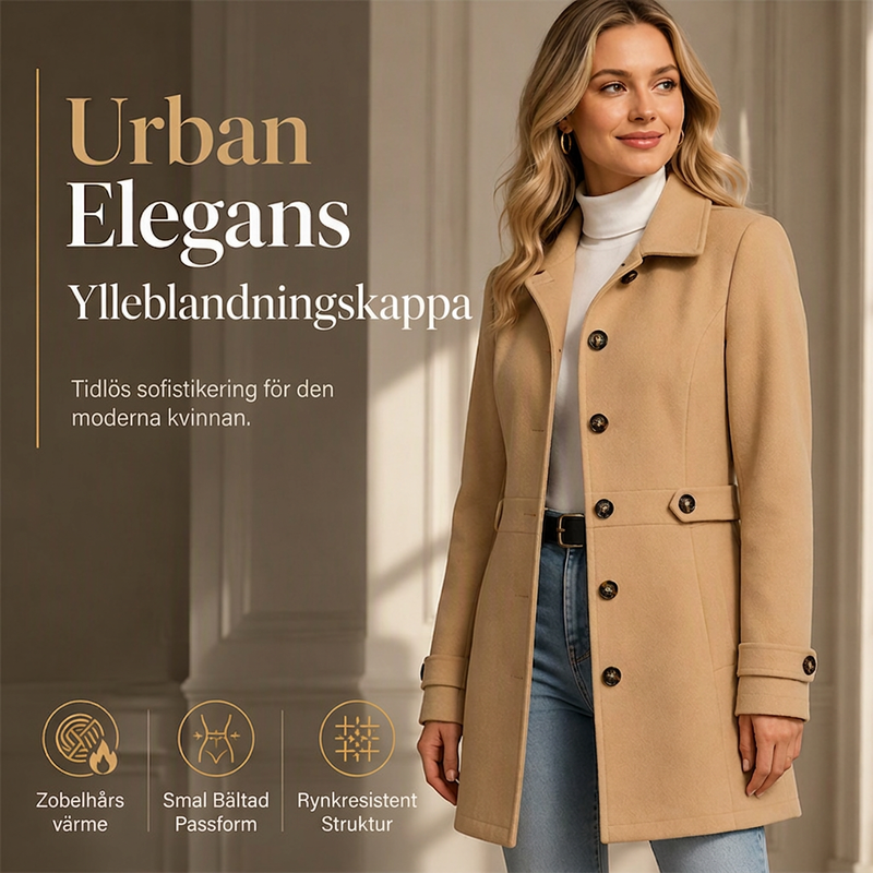 ✨ Tidlös Urban Elegans | Värmande Ullblandad Kappa Med Smickrande Siluett