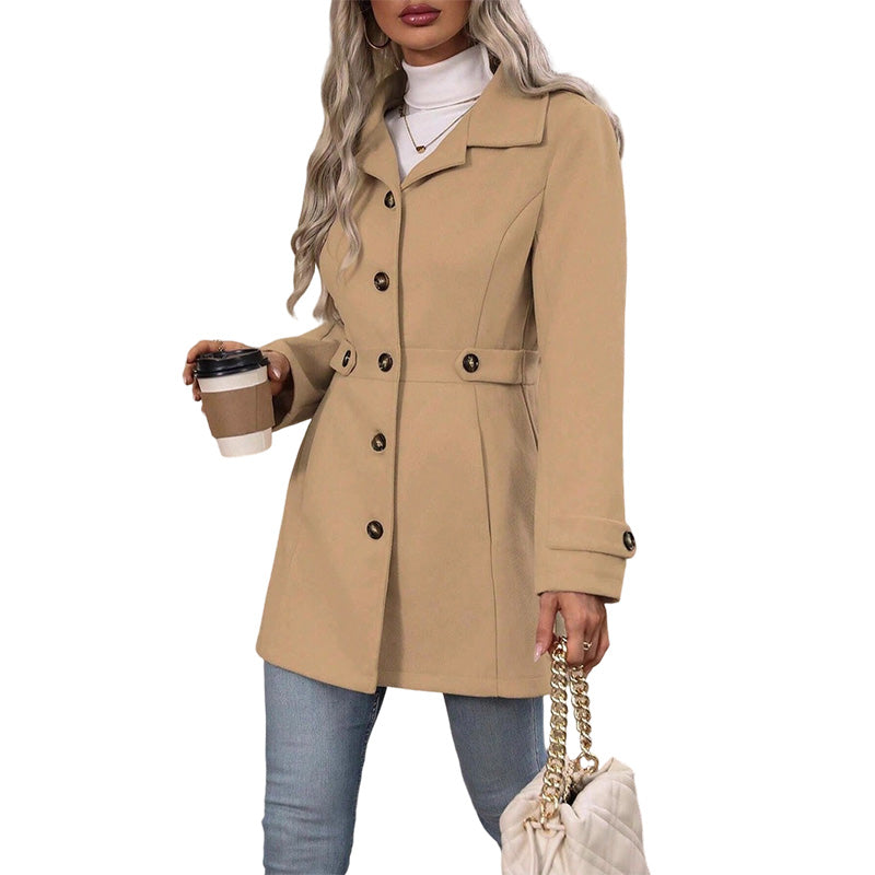 ✨ Tidlös Urban Elegans | Värmande Ullblandad Kappa Med Smickrande Siluett