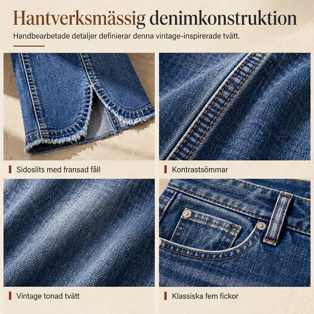 📢📢50 % rabatt!!! 🎉✨ Retro-jeans med hög midja för damer, i denim