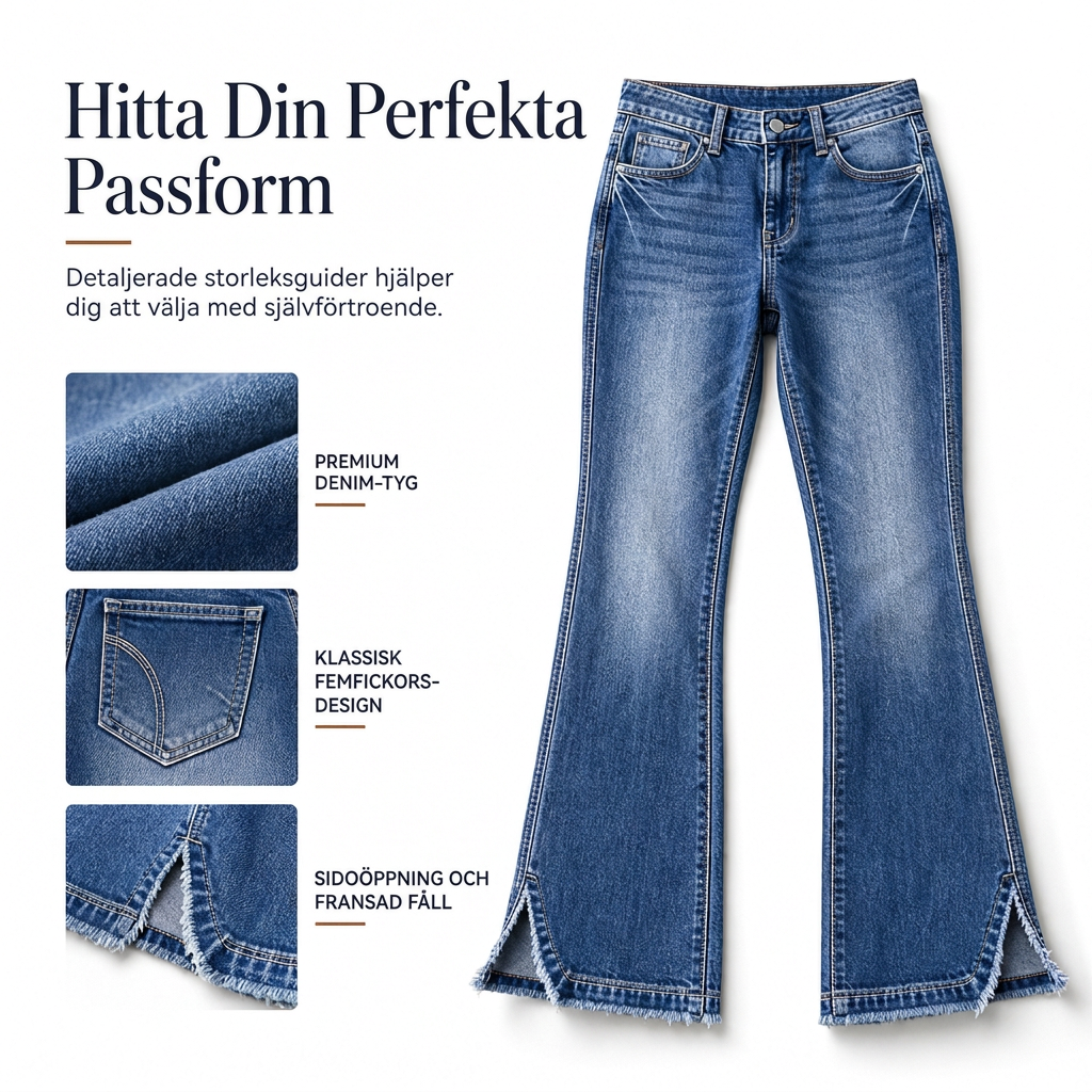 📢📢50 % rabatt!!! 🎉✨ Retro-jeans med hög midja för damer, i denim