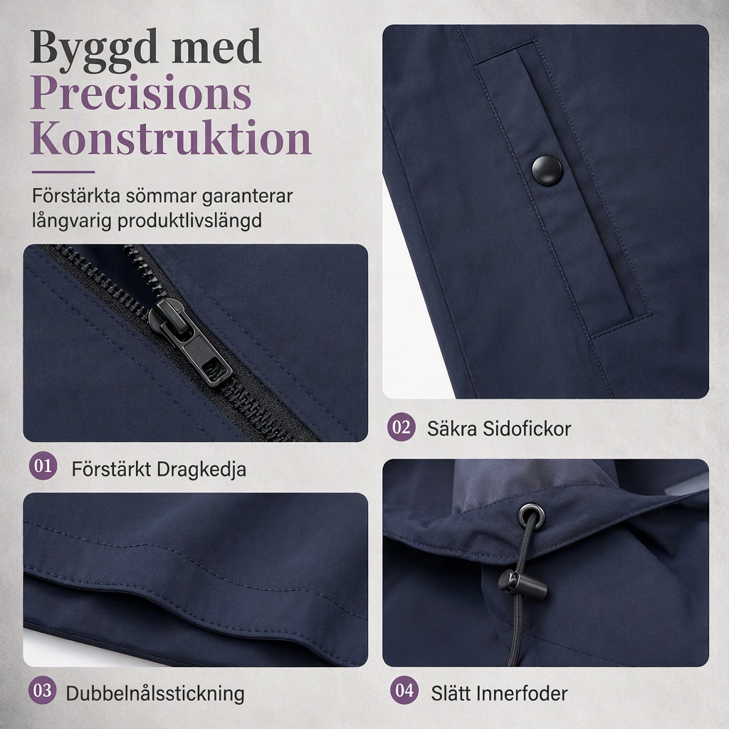 Fri frakt✈️🧥Herrjacka med huva, slim fit vindtät kappa