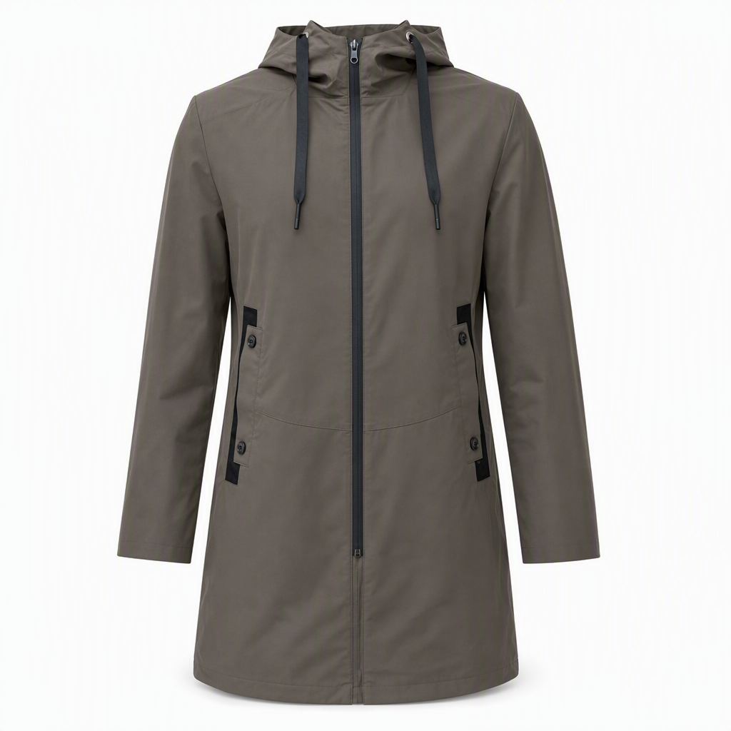 Fri frakt✈️🧥Herrjacka med huva, slim fit vindtät kappa