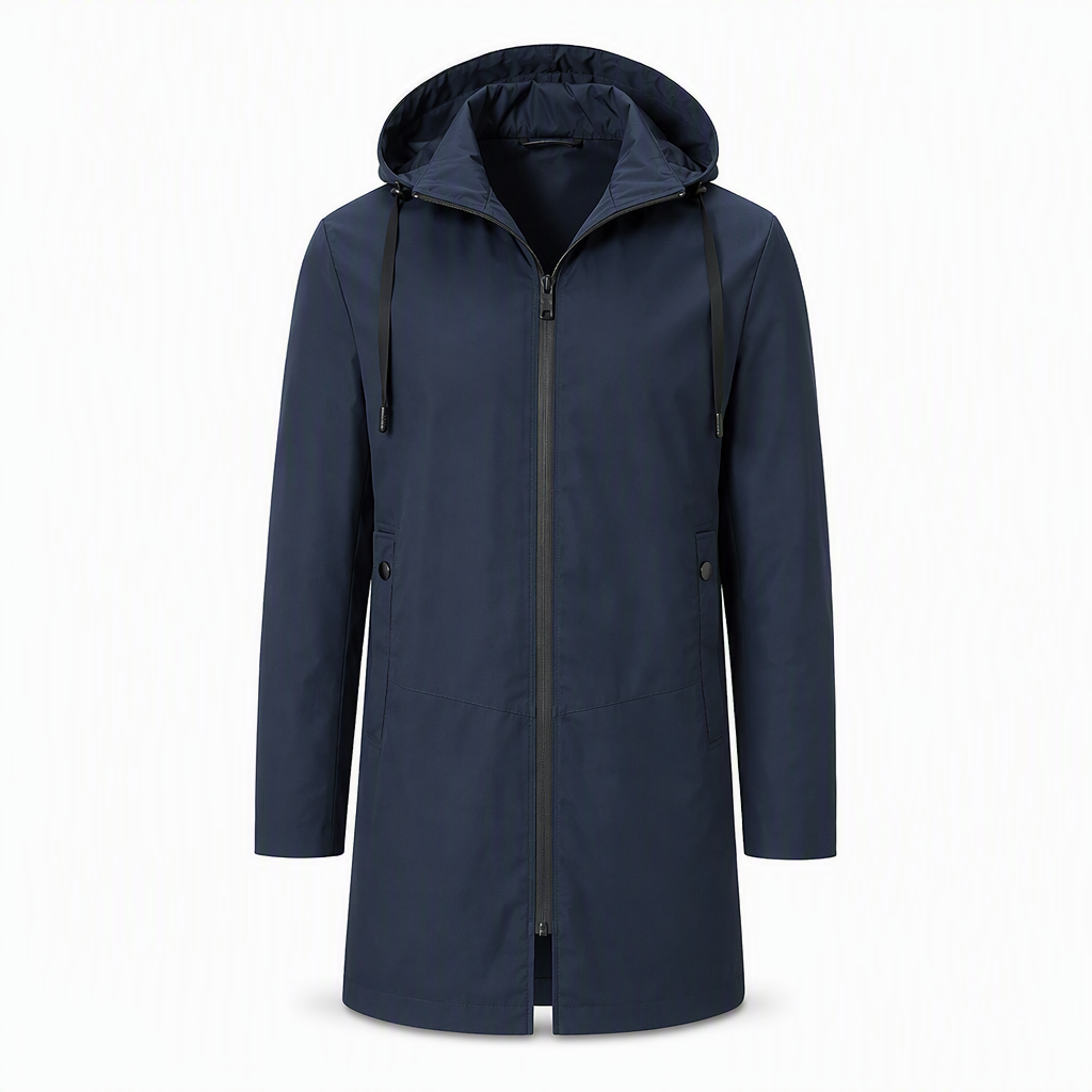 Fri frakt✈️🧥Herrjacka med huva, slim fit vindtät kappa