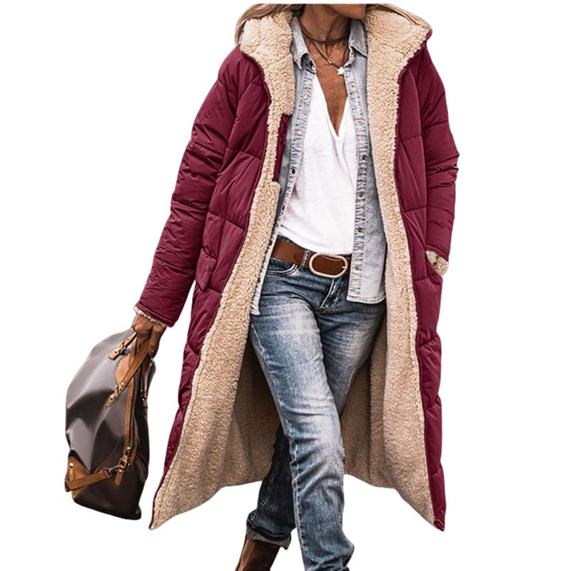 📢🎉50 % rabatt!!!🛍️✨Vändbar, vadderad slim fit-kappa med huva