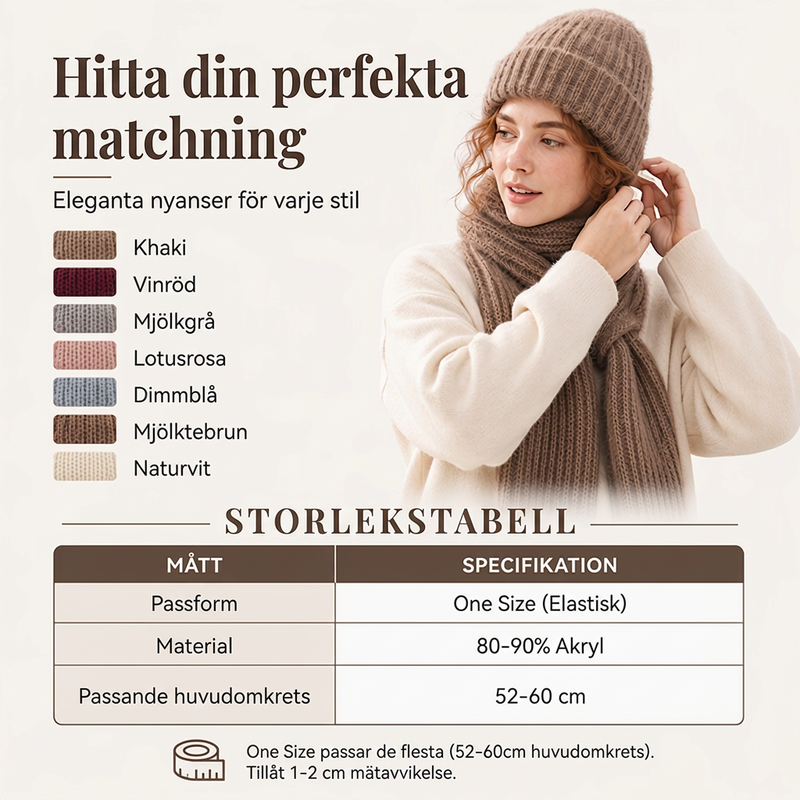 Integrerad plyschstickad halsduk med huva för kvinnor